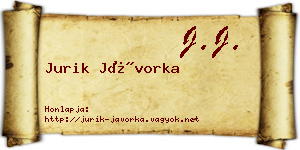 Jurik Jávorka névjegykártya